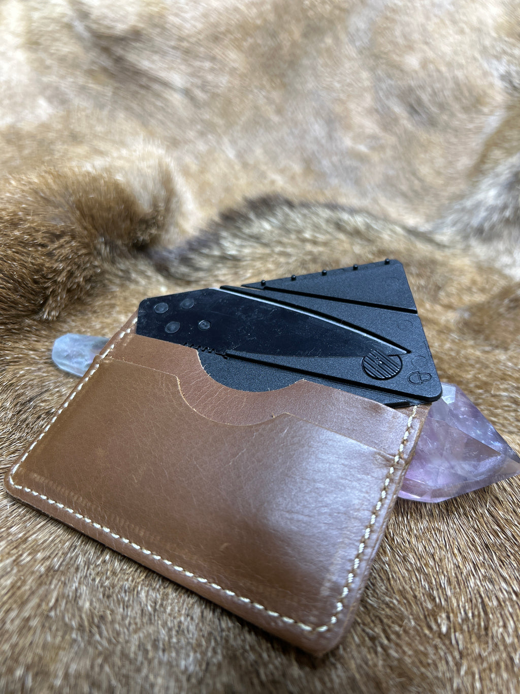 Brothers Of Valhalla - Hand Made Real Brown Leather Card Holder