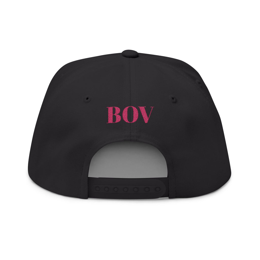 "C.M.B." Flat Bill Cap — Embroidered 'Welcome to Valhalla' Viking Crest Snapback