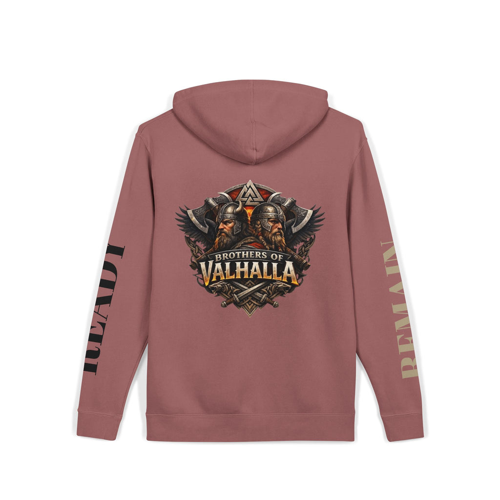 Brothers of Valhalla Hoodie — Viking Shieldback Pigment-Dyed Pullover