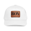 Leather Patch Baseball Cap — BOV Lettering Mid-Profile Hat
