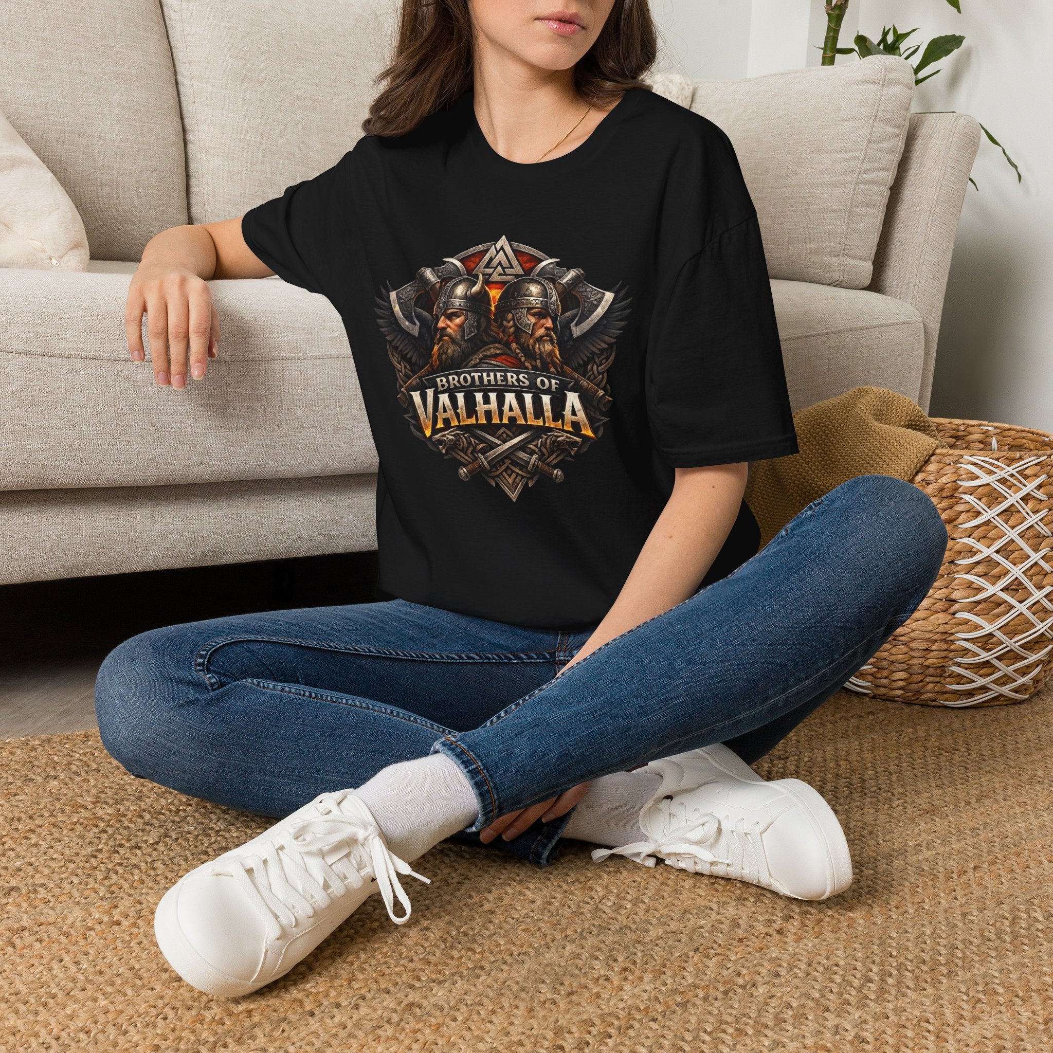 Viking "Brothers of Valhalla" T-Shirt — Norse Warrior Graphic Tee