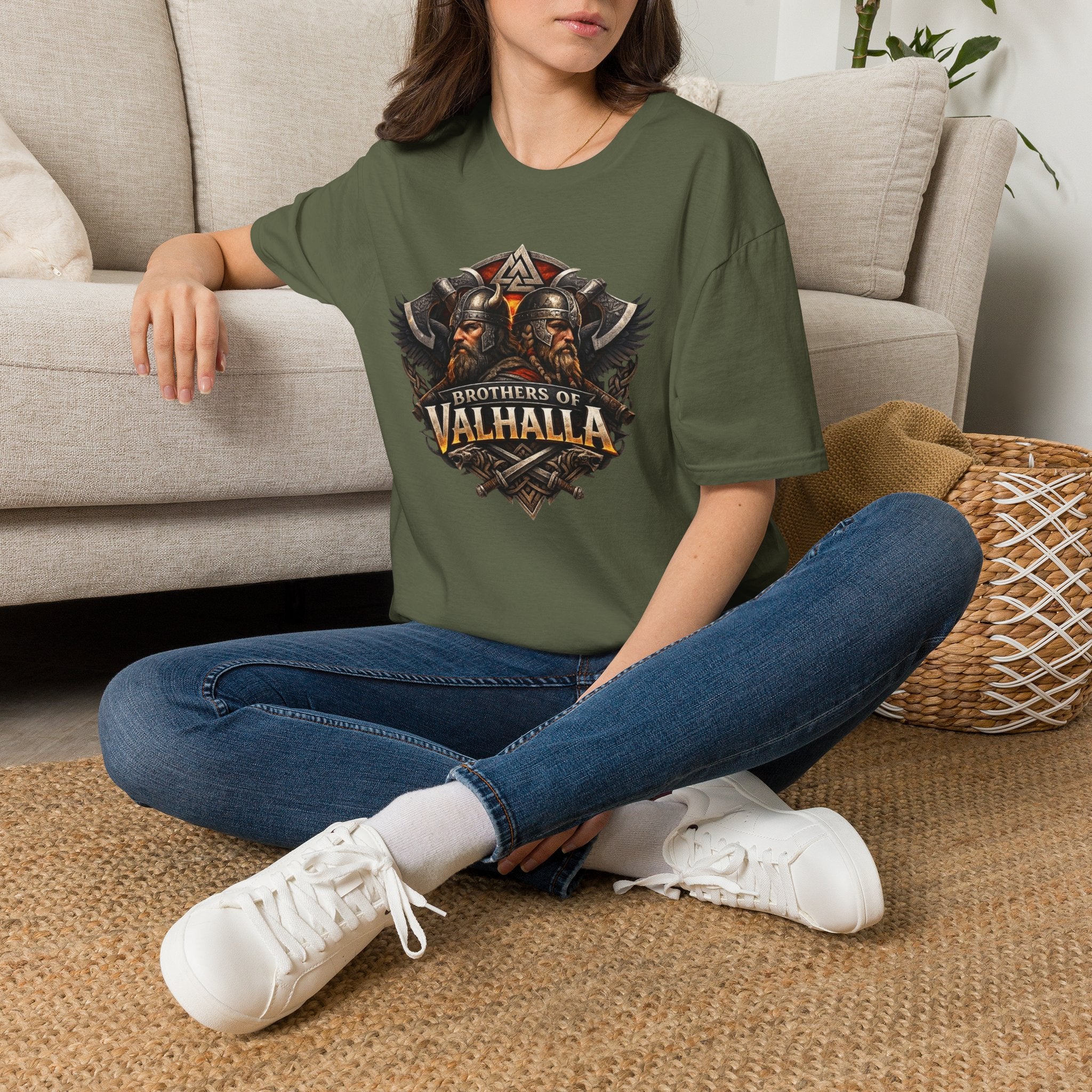 Viking "Brothers of Valhalla" T-Shirt — Norse Warrior Graphic Tee