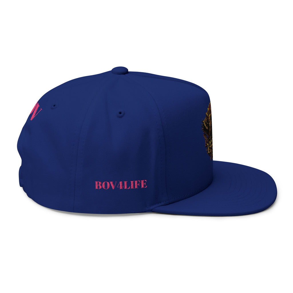 "C.M.B." Flat Bill Cap — Embroidered 'Welcome to Valhalla' Viking Crest Snapback