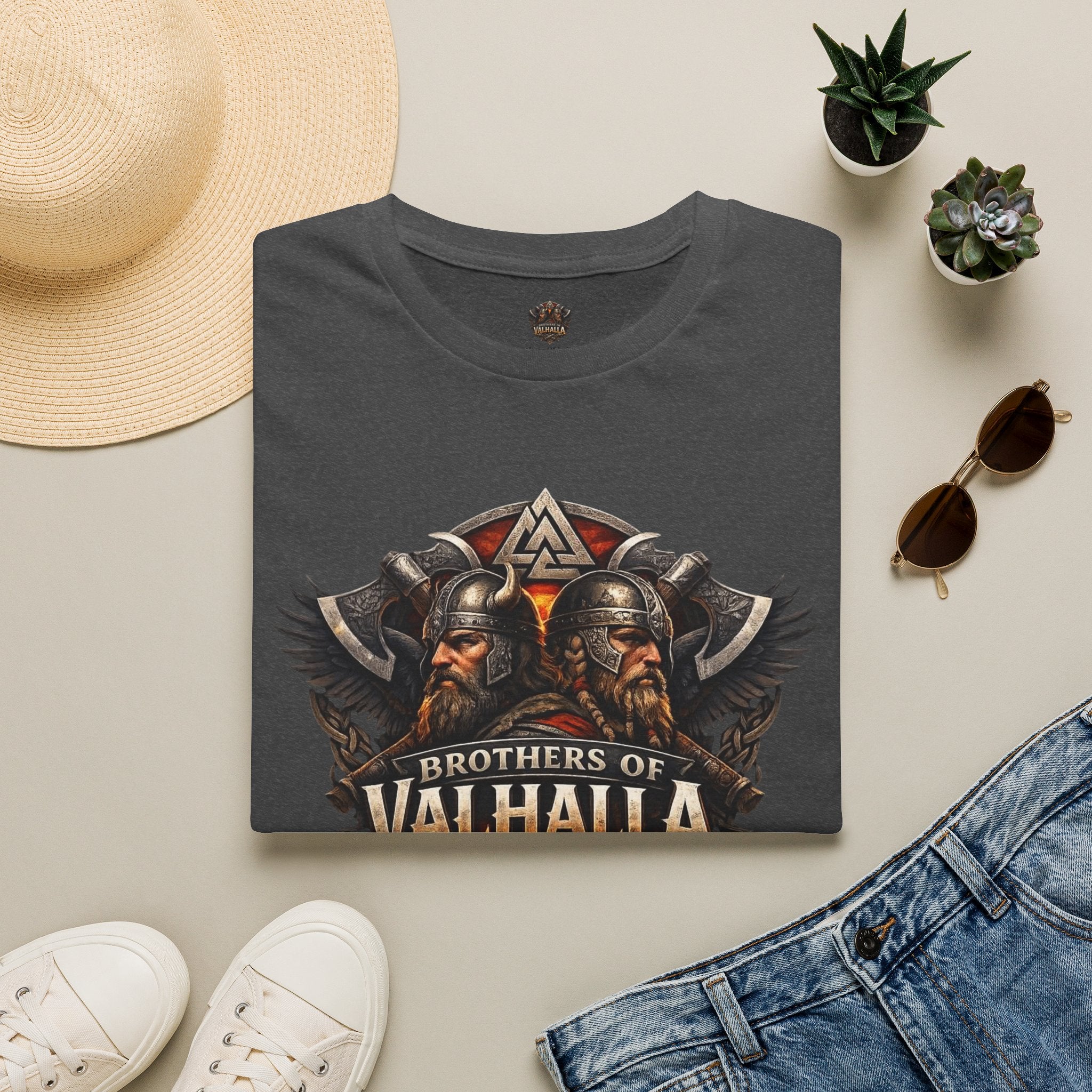 Viking "Brothers of Valhalla" T-Shirt — Norse Warrior Graphic Tee