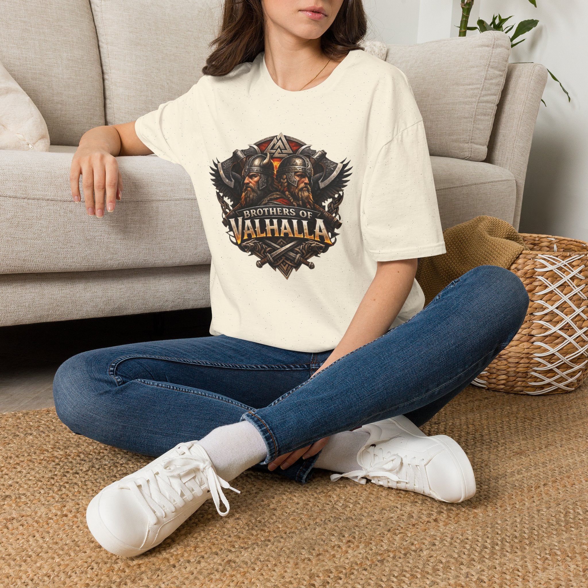 Viking "Brothers of Valhalla" T-Shirt — Norse Warrior Graphic Tee