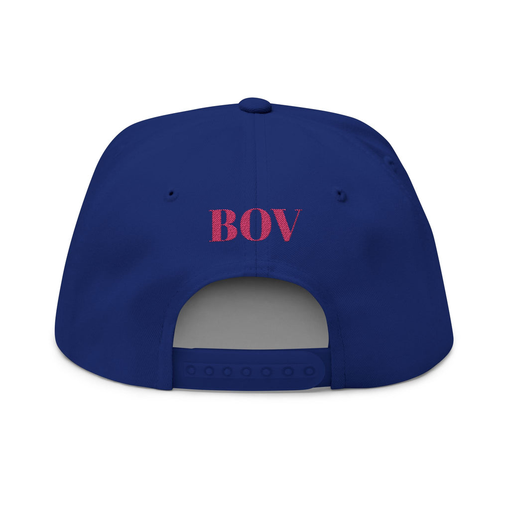 "C.M.B." Flat Bill Cap — Embroidered 'Welcome to Valhalla' Viking Crest Snapback