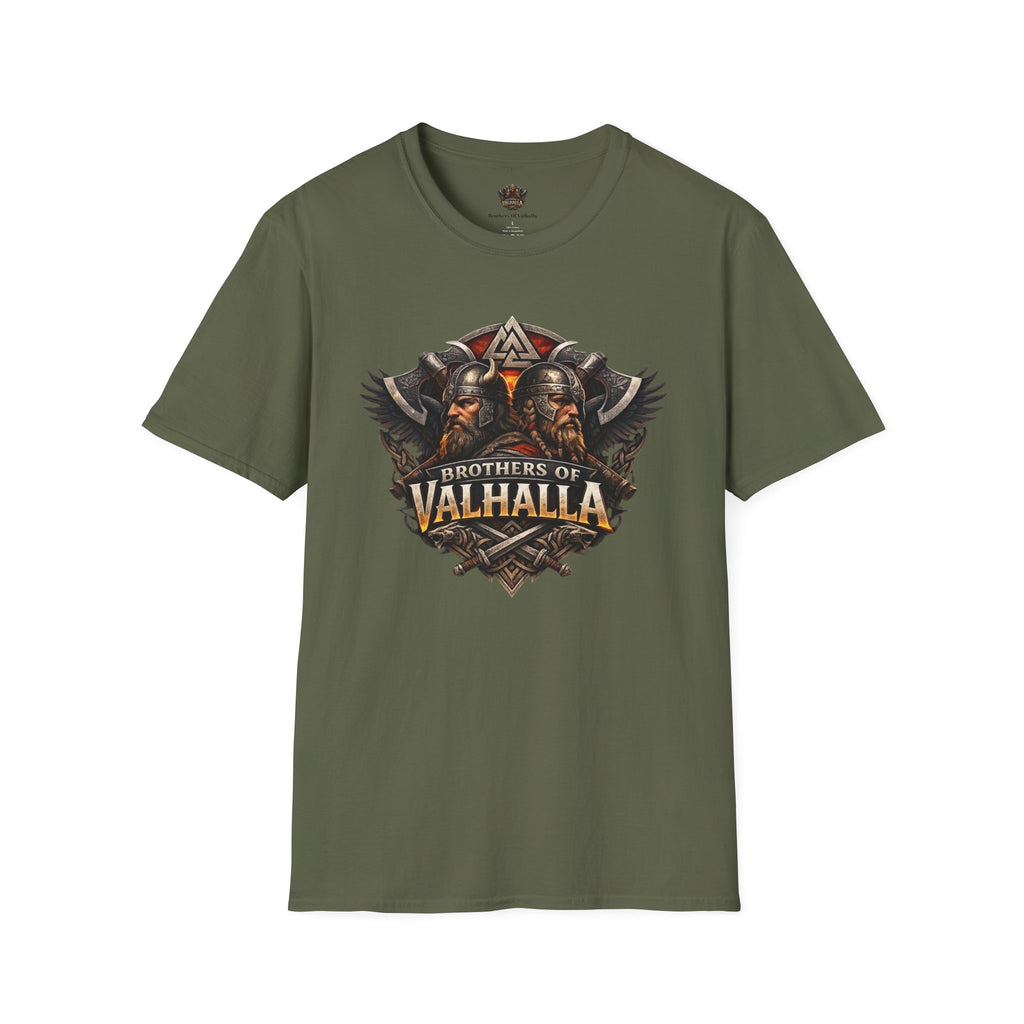 Viking "Brothers of Valhalla" T-Shirt — Norse Warrior Graphic Tee