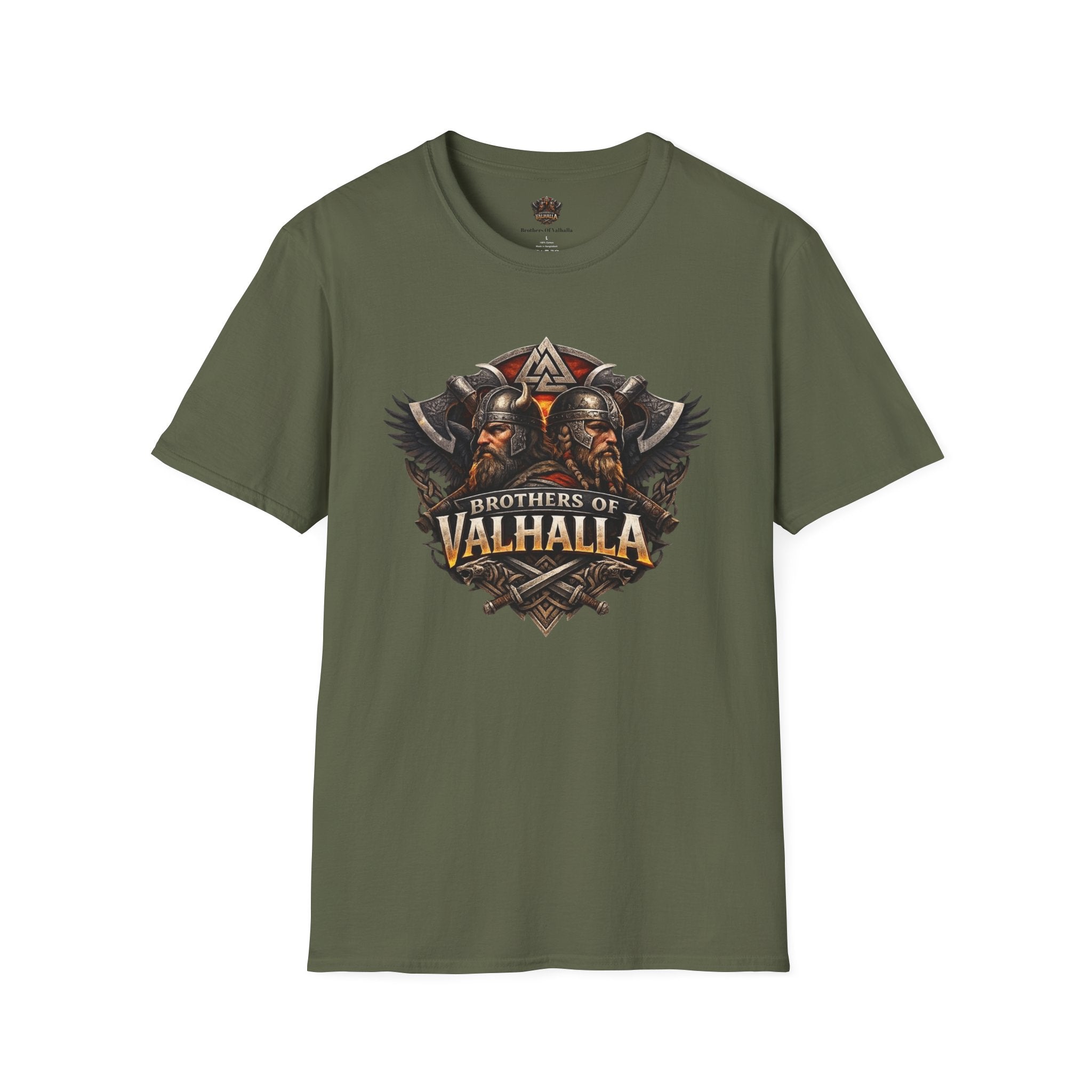 Viking "Brothers of Valhalla" T-Shirt — Norse Warrior Graphic Tee