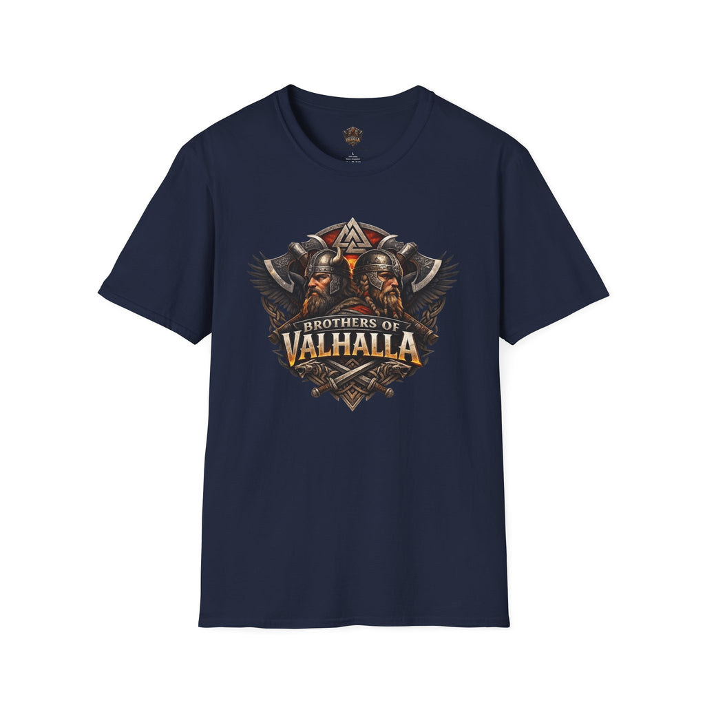 Viking "Brothers of Valhalla" T-Shirt — Norse Warrior Graphic Tee