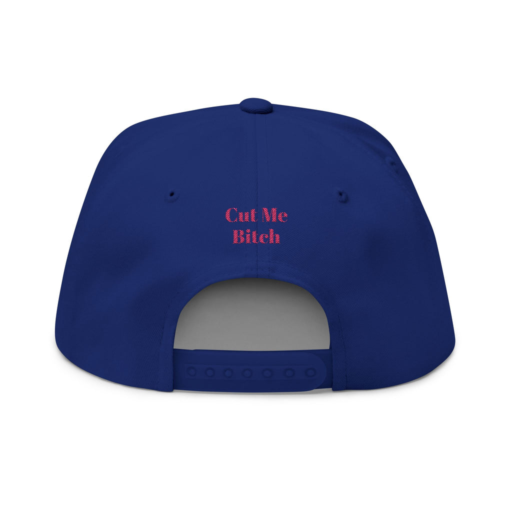 "C.M.B." Flat Bill Cap — Embroidered 'Welcome to Valhalla' Viking Crest Snapback