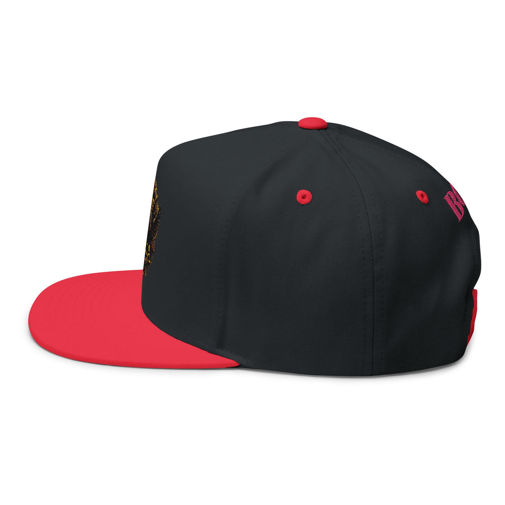 "C.M.B." Flat Bill Cap — Embroidered 'Welcome to Valhalla' Viking Crest Snapback