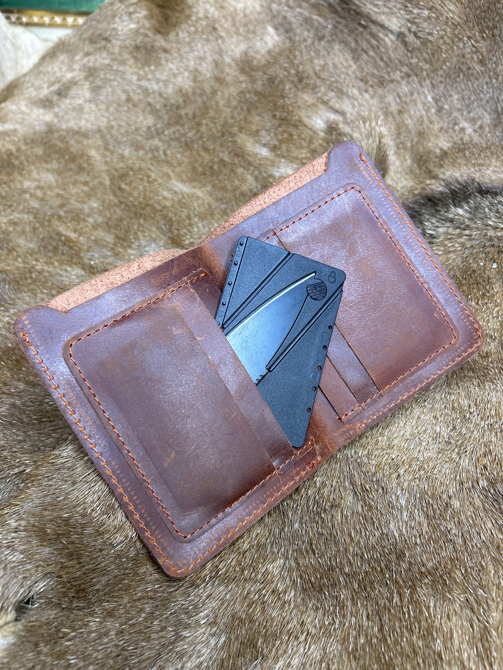 Brothers Of Valhalla - Hand Made Real Brown Leather Bi-Fold Wallet